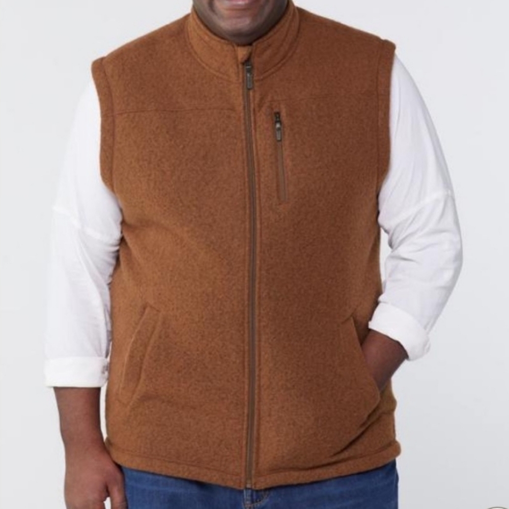 Smartwool hudson trail fleece vest acorn orange brown M hiking outdoor
